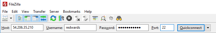 filezilla quickconnect