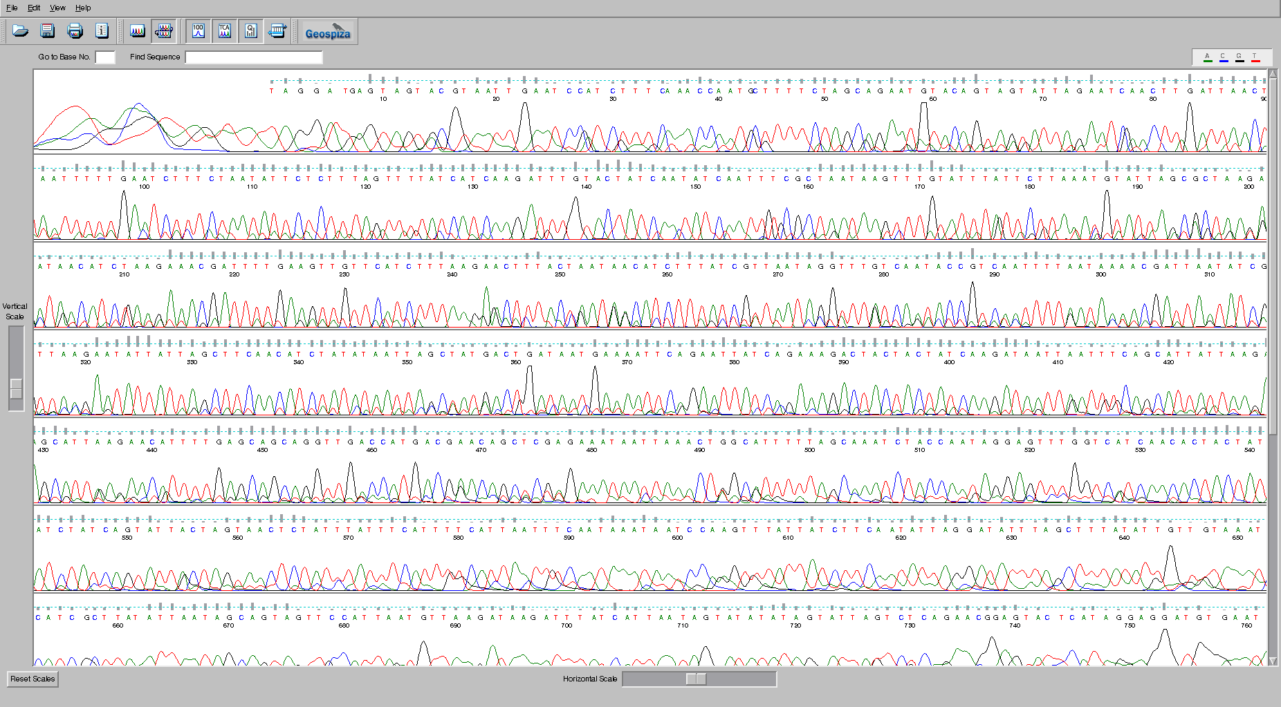 A sequence trace file